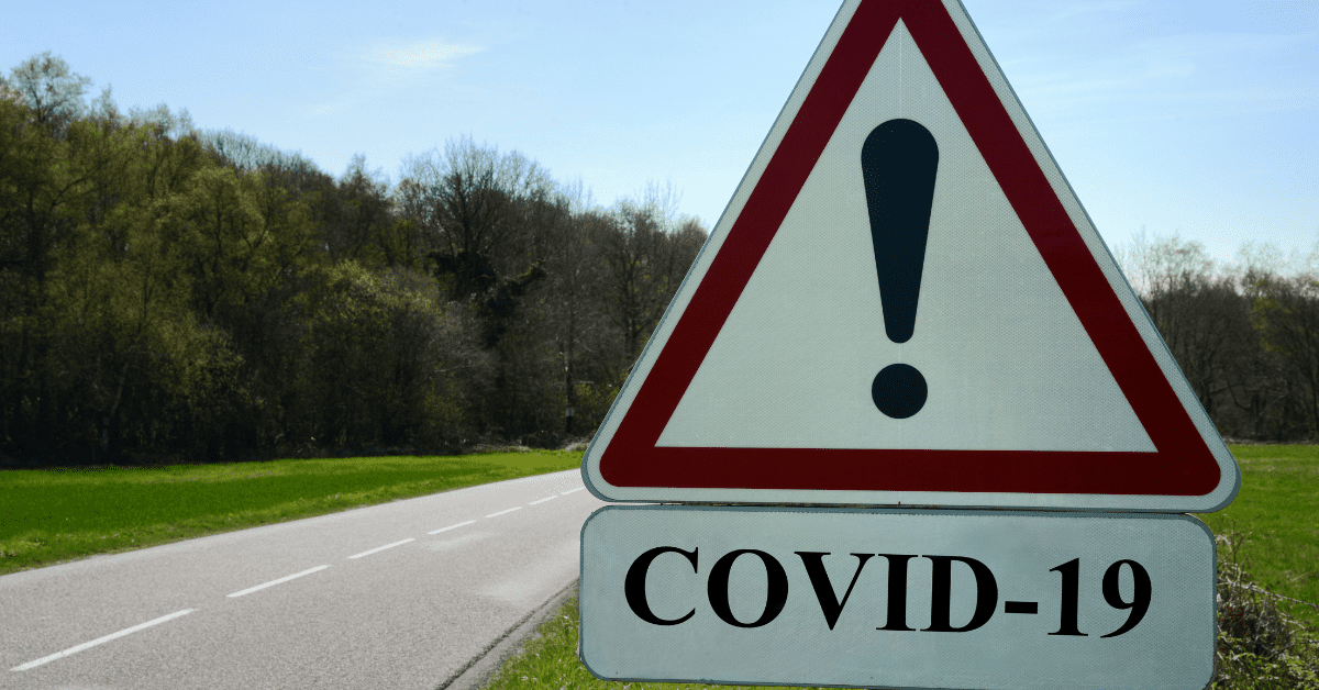 Warning sign: COVID-19 ahead