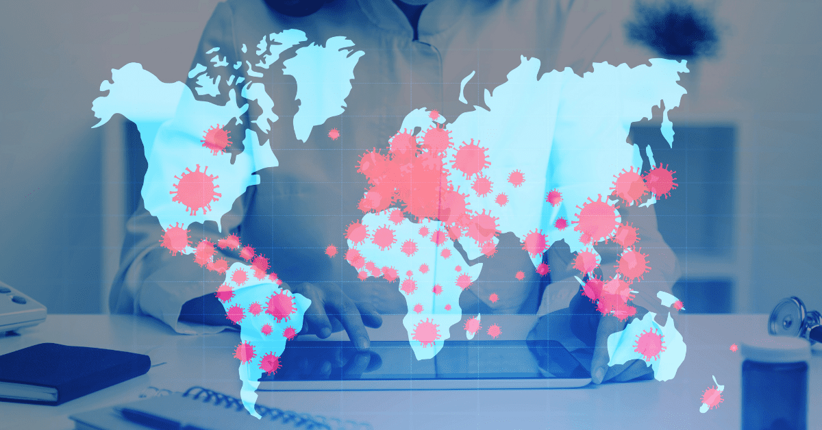 World Map with virus heat zones